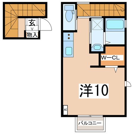 郡山富田駅 徒歩39分 2-2階の物件間取画像